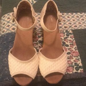 Toms wedge sandals. Like new